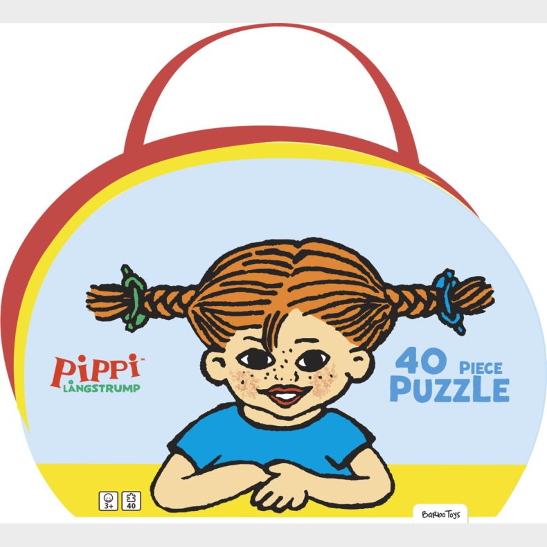 Pippi Langstrmpe - Legekuffert Med Puslespil - 40 Brikker - Barbo Toys