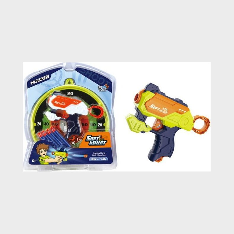 Soft Pistol 18cm M/skum Pile Og Mlskive