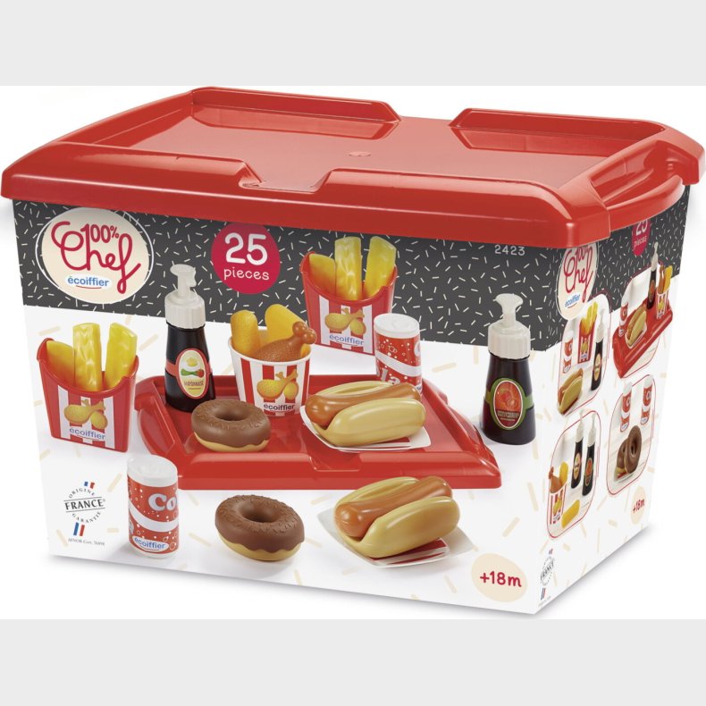 Hot Dog Grillmester Legemad St I 25 Dele - Ecoiffier Chef