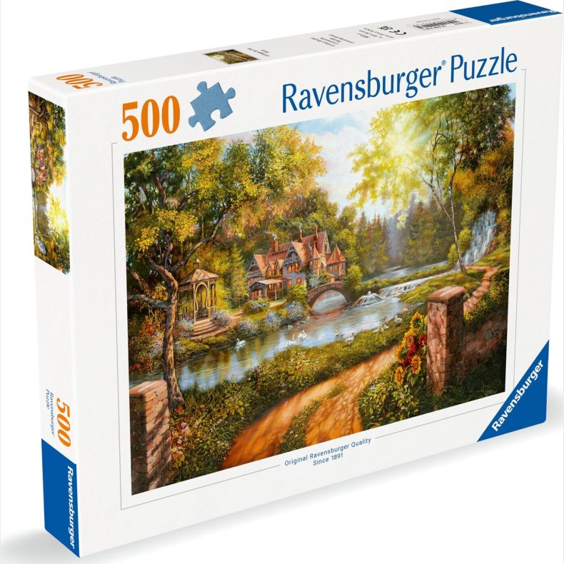 Ravensburger - Puslespil Cottage By The River 500 Brikker