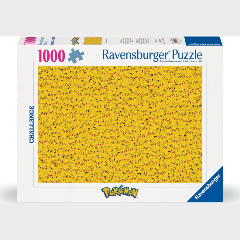 Ravensburger - Puslespil Challenge Pikachu 1000 Brikker