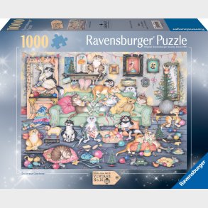 Ravensburger - Puslespil Crazy Cats Christmas Crackers 1000 Brikker