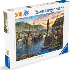 Ravensburger - Puslespil Sunrise At The Port 500 Brikker