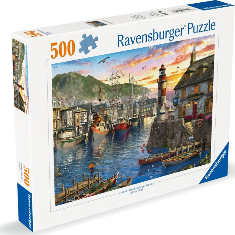 Ravensburger - Puslespil Sunrise At The Port 500 Brikker