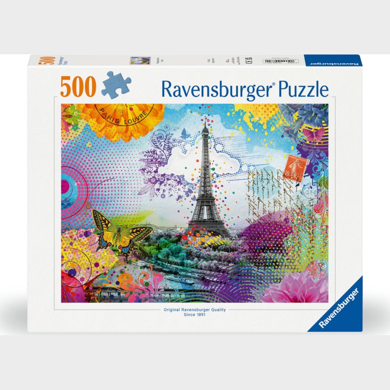 Ravensburger - Puslespil Postcard From Paris 500 Brikker