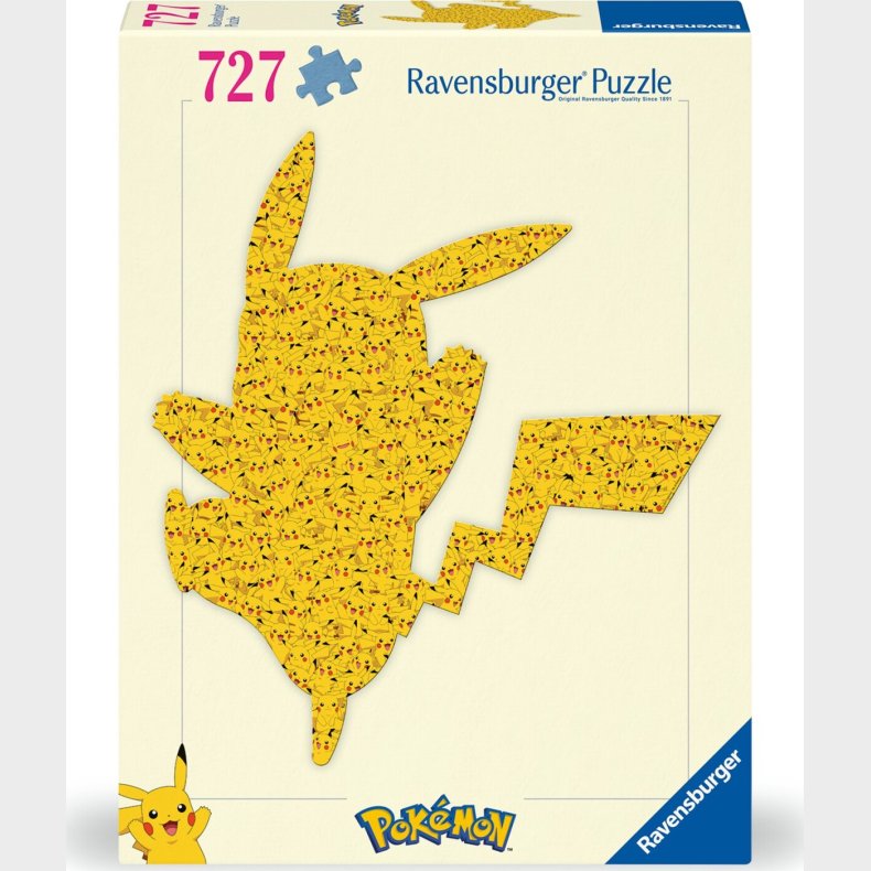 Ravensburger - Puslespil Pok&eacute;mon Shaped Pikachu 727 Brikker