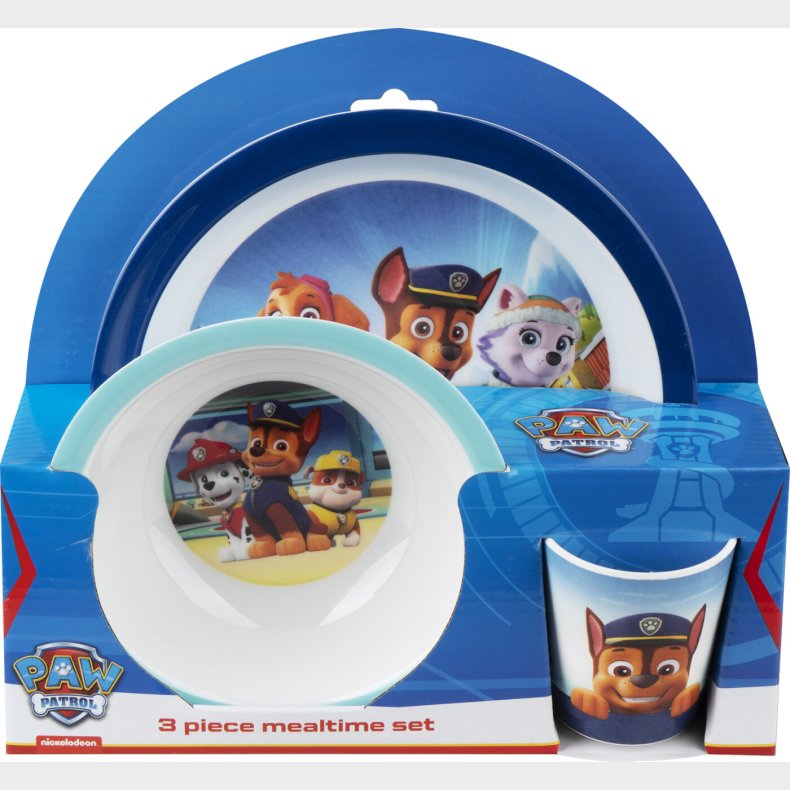 Paw Patrol Spisest I Tre Dele - Bl - Melamin - Barbo Toys