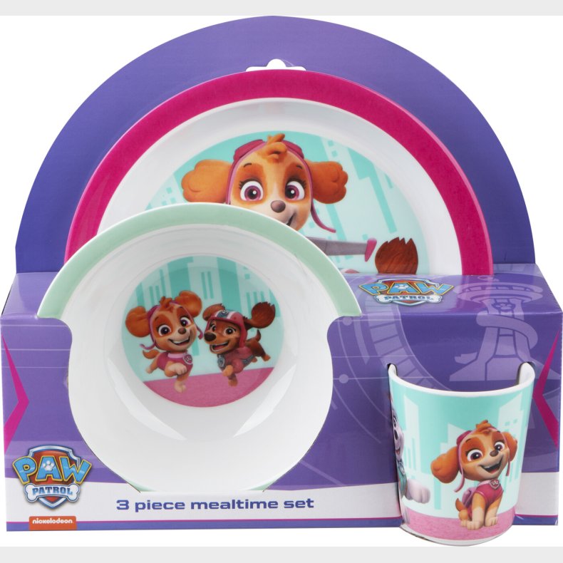 Paw Patrol Spisest I Tre Dele - Lyserd - Melamin - Barbo Toys