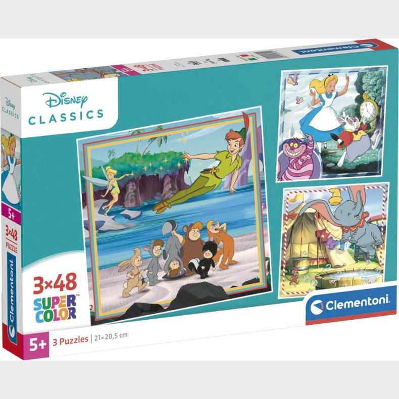 Disney Puslespil - Disney Classics - 3x48 Brikker - Clementoni