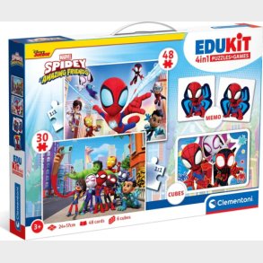 Spidey Puslespil Og Vendespil - Edukit 4-i-1 - Clementoni