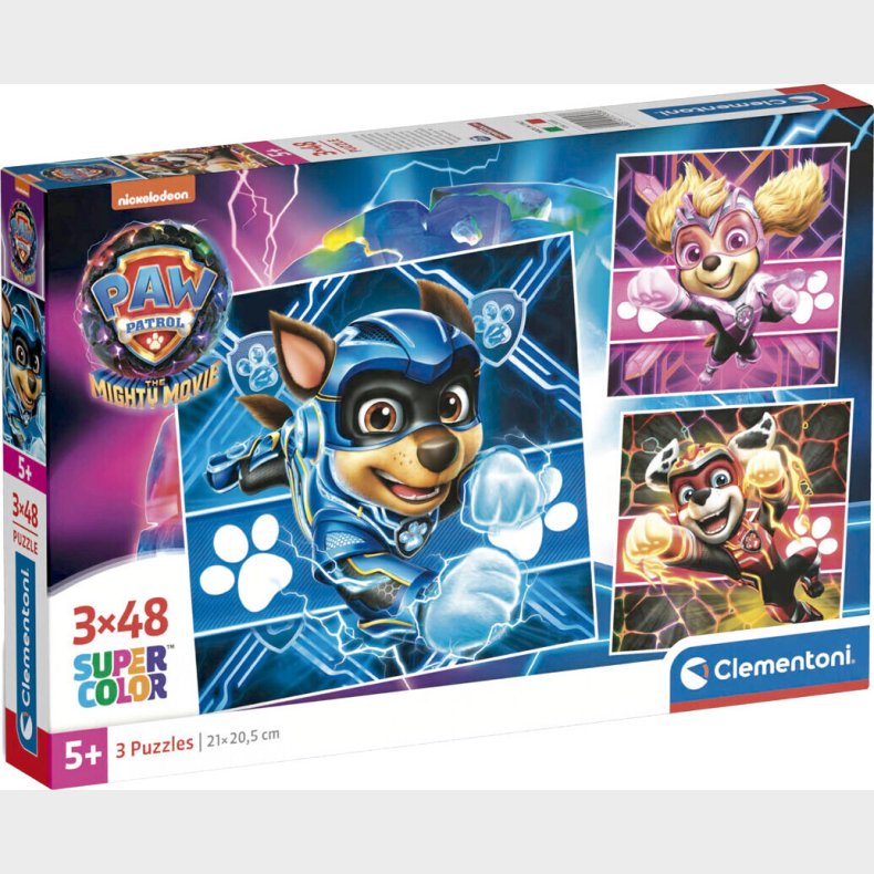 Paw Patrol Puslespil - Super Color - 3x48 Brikker - Clementoni