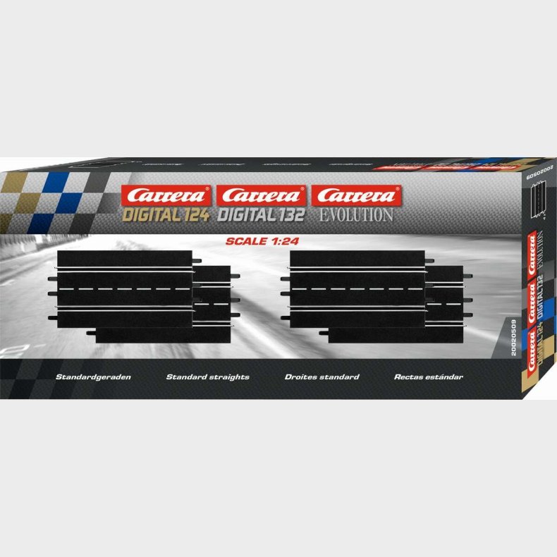 Carrera - Standard Straights - 4 Dele - 1:32-1:24 - Analog - 20020509