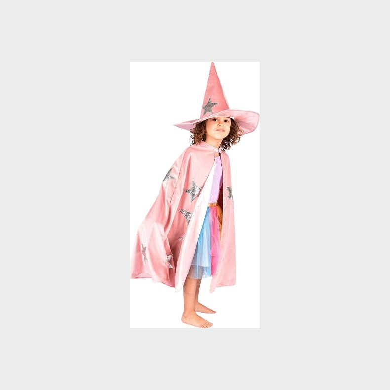 Den Goda Fen - Velvet Cape W. Hat - Dusty Pink (3-8 Years) (f77602)