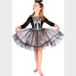 Den Goda Fen - Skeleton Dress W. Headband (134-140 Cm) (f77734)