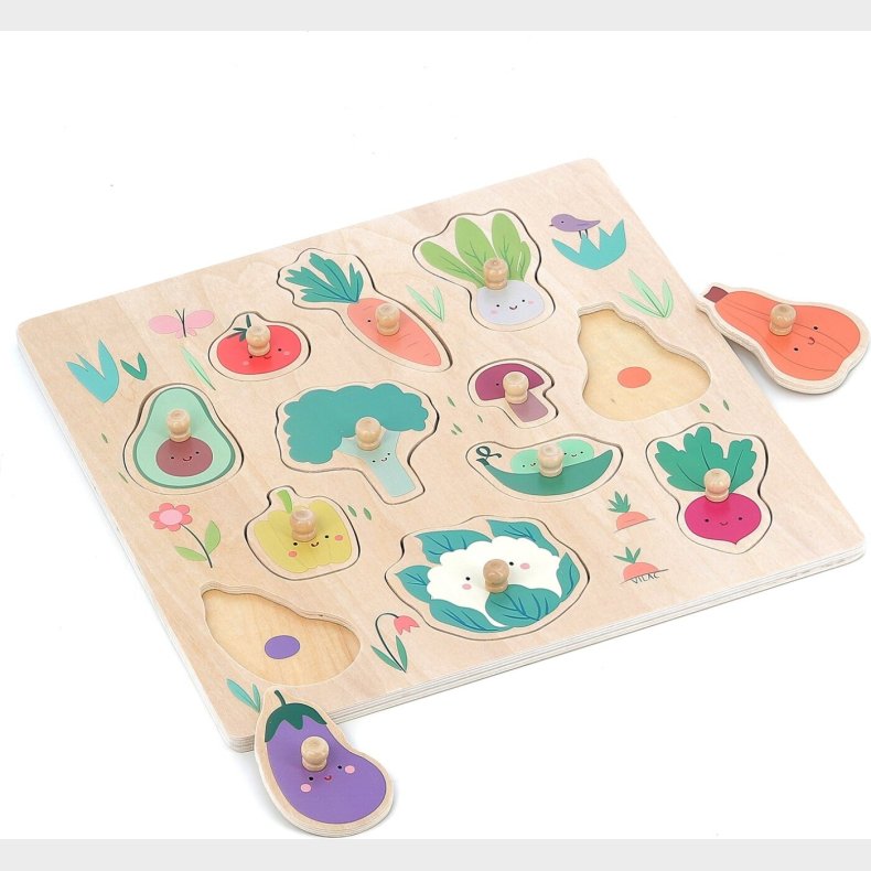 Vilac - Knoppuslespil 12 Brk - Grntsager Af Sarah Betz