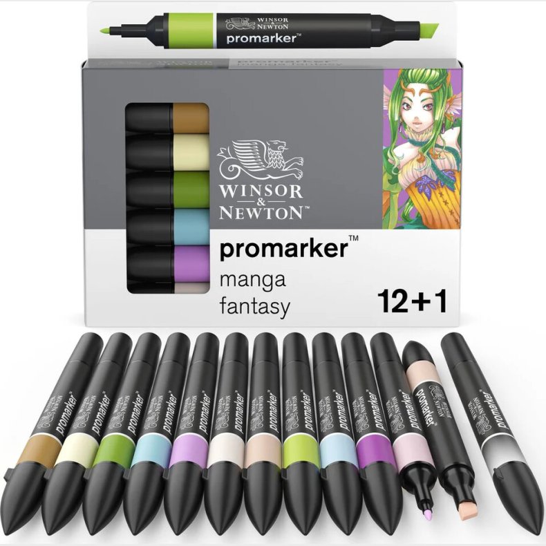 Winsor &amp; Newton - Promarker - 12+1 Dele - Manga Fantasy