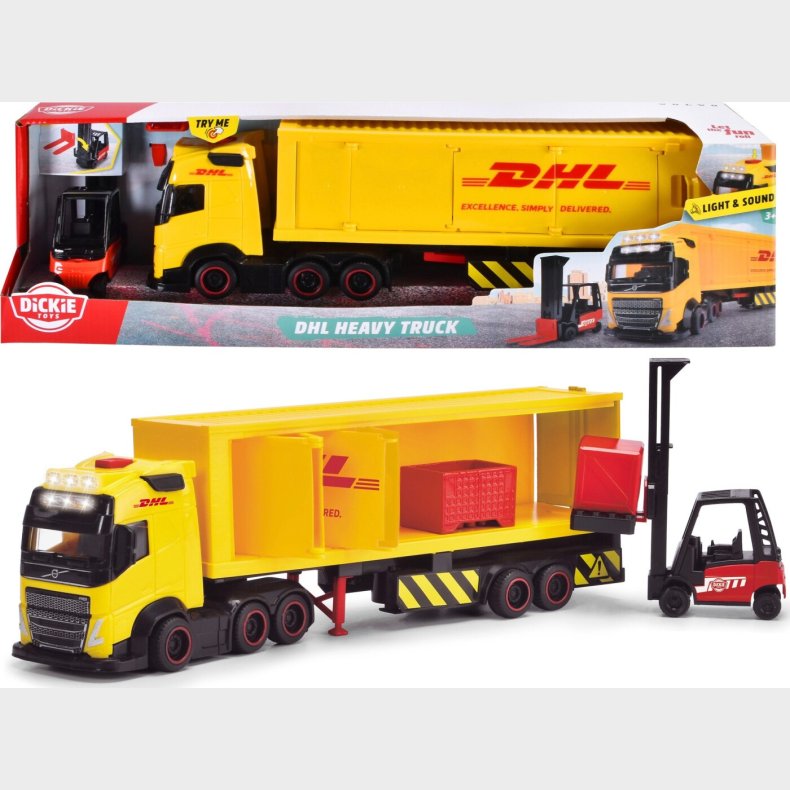 Dickie Toys - Dhl Legetjs Lastbil Med Lyd Og Lys