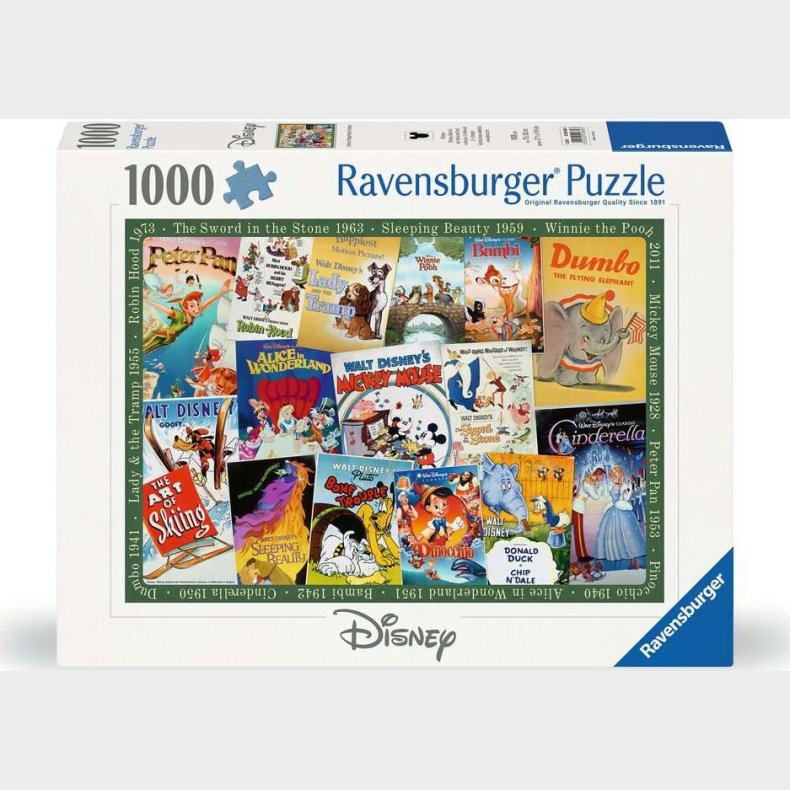 Ravensburger - Puslespil - Disney Vintage Movie Post.1000 Brikker