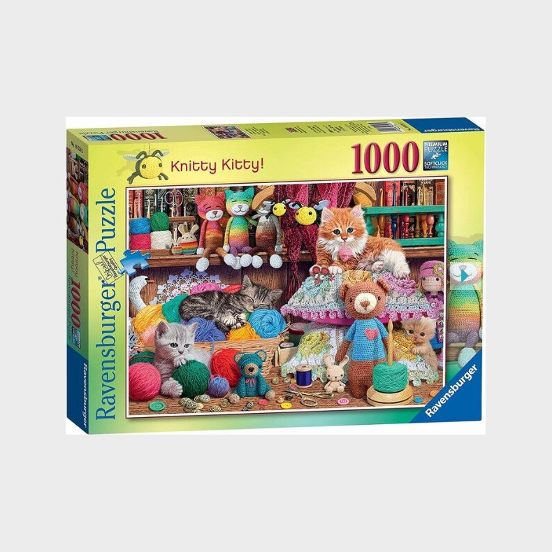Ravensburger - Puslespil - Knitty Kitty 1000 Brikker