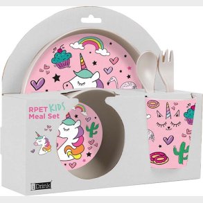 I-drink - Rpet Brnest Med Kop, Skl, Tallerken Og Bestik - Unicorn
