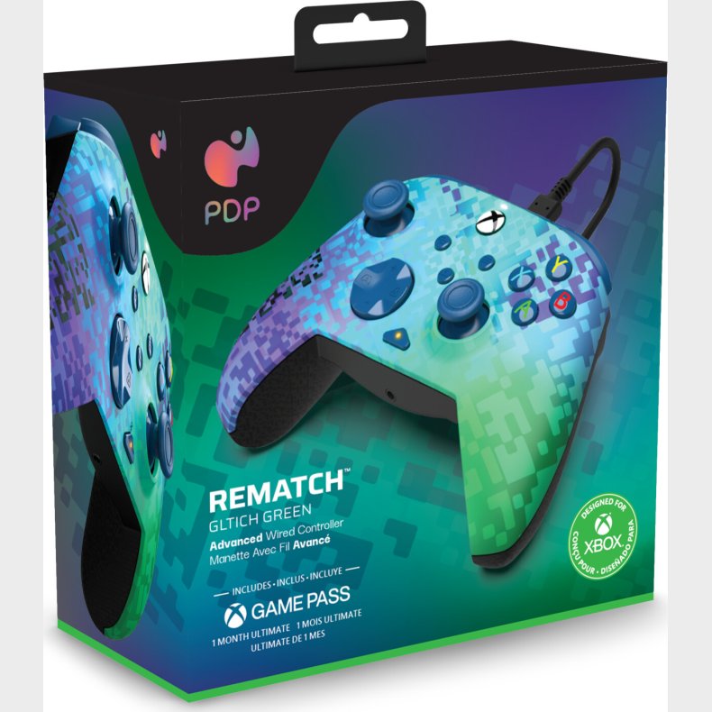 Pdp Rematch Wired Controller - Glitch Green