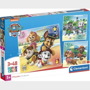 Paw Patrol Puslespil - Super Color - 3x48 Brikker - Clementoni