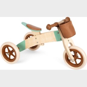 2-i-1 Trehjulet Lbecykel I Tr - 10 Tommer Maxi - Karamel Brun