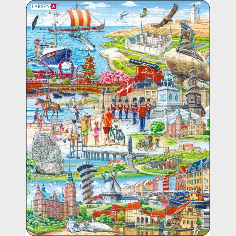 Maxi Puslespil Attraktioner Danmark - 140 Brikker (36.5x28.5 Cm)