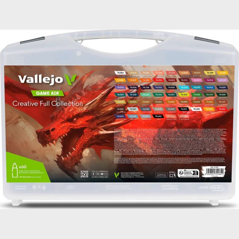 Game Air Selection Case Incl 60x18ml Ass. - 72185 - Vallejo