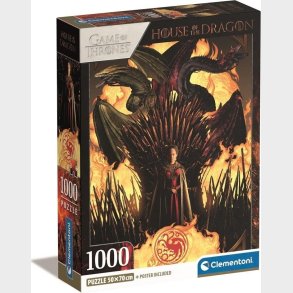 Clementoni Puslespil - House Of The Dragon - High Quality - 1000 Brikker