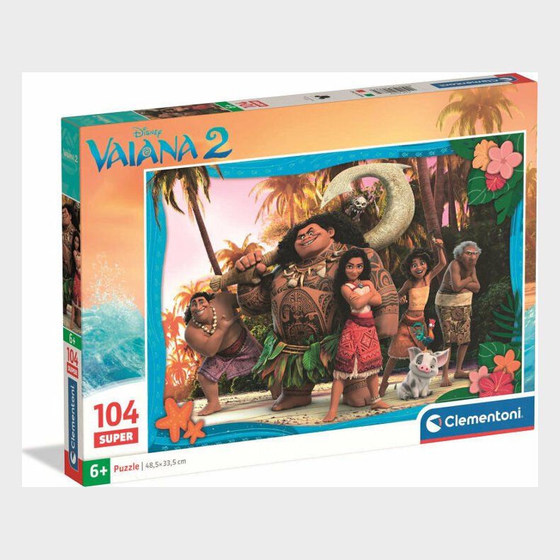 Disney Puslespil - Vaiana 2 - Super - 104 Brikker - Clementoni