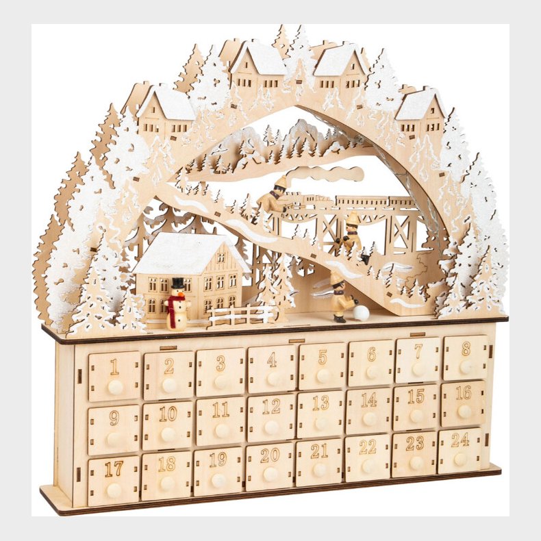 Small Foot - Julekalender I Tr Med Lys - Fyld Selv - Sjov P Ski