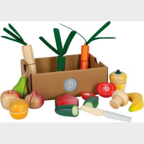 Legemad I Tr Med Velcro - Frugt Og Grntsager - Small Foot