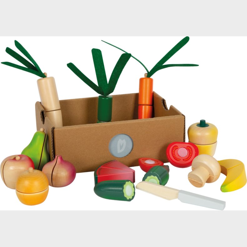 Legemad I Tr Med Velcro - Frugt Og Grntsager - Small Foot