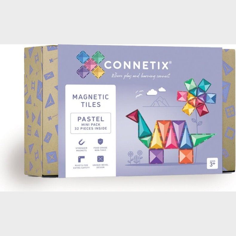 Connetix - Mini Pack Magnetst 32 Dele Pastel - (ct-p-00032-mi)