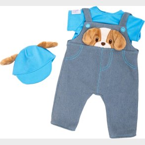 Tiny Treasures - Dukke-outfit Med Hundehvalp I 3 Dele