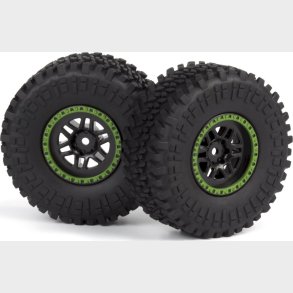 Assembled Wheel & Tyre (green/2pcs) - Mv150736 - Maverick Rc