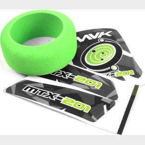 Mtx-201 Transmitter Wheel Foam & Decals (green) - Mv150754 - Maverick Rc