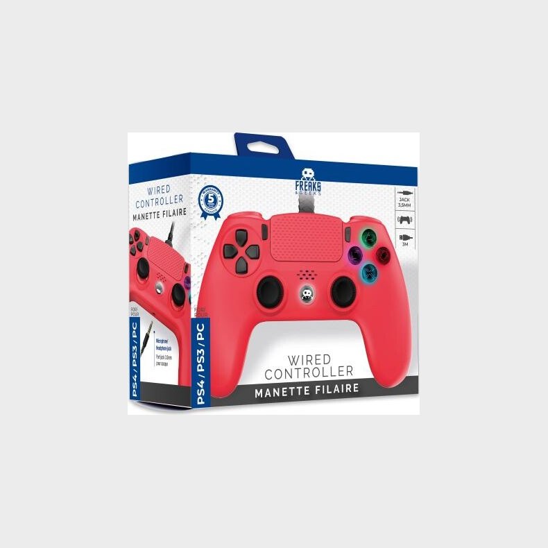 Wired Controller For Ps4 With 3m Cable - Red