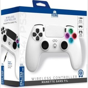Wireless Controller For Ps4 With 3,5mm Jack Slot - Led - White