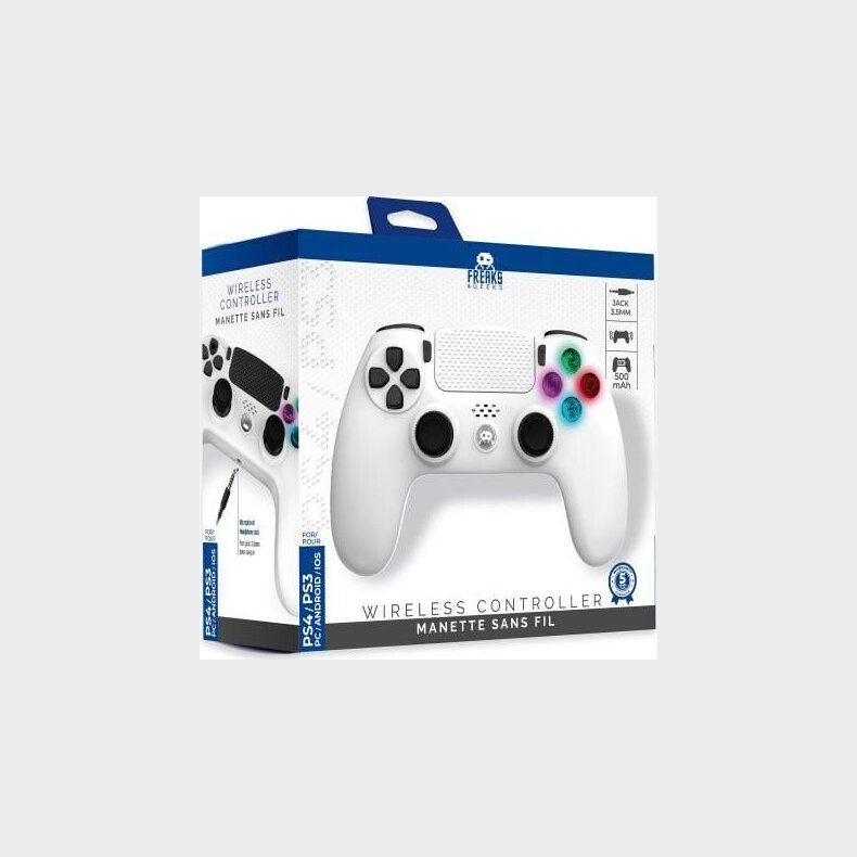 Wireless Controller For Ps4 With 3,5mm Jack Slot - Led - White