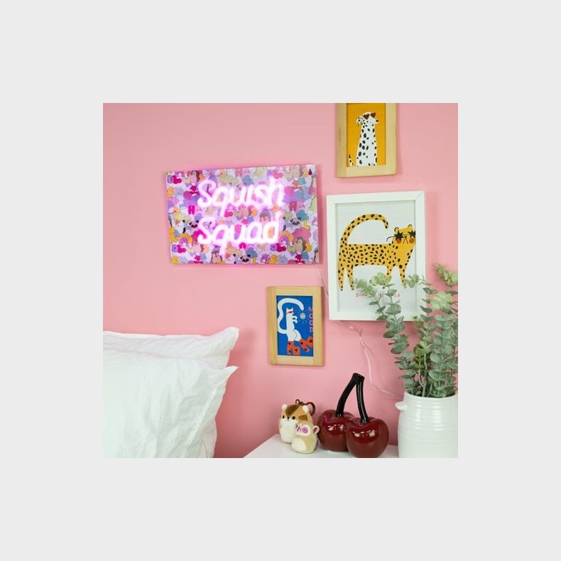 Squishmallows - Squish Squad Neon Wall Light - Neon Pink