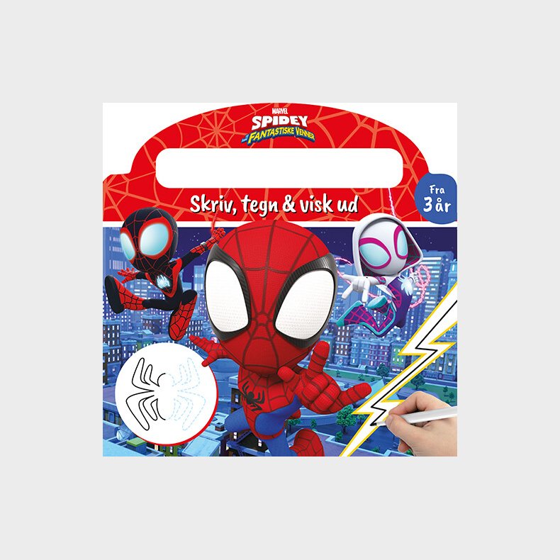 Marvel - Spidey - Skriv Og Visk Ud  (papbog Med Ikke-permanent Pen) - Bog