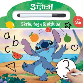 Disney - Stitch - Skriv Og Visk Ud  (papbog Med Ikke-permanent Pen) - Bog