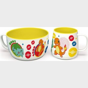 Pokemon - Breakfast Set Mug + Bowl - Pikachu & Kanto Starters