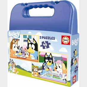Puzzle Kuffert 2x48 - Bluey
