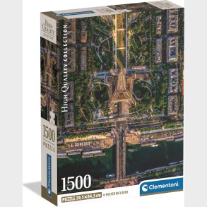 1500 Puslespil Hqc Flying Over Paris Brikker