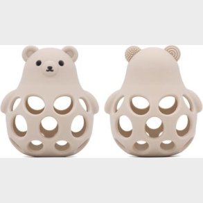 Magni - Bidebold Med Bamse-bjrn Design, I Silikone, Beige - (5734)