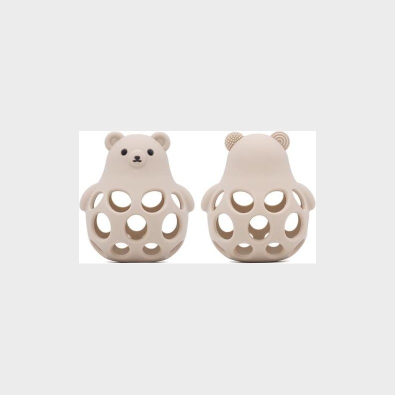 Magni - Bidebold Med Bamse-bjrn Design, I Silikone, Beige - (5734)