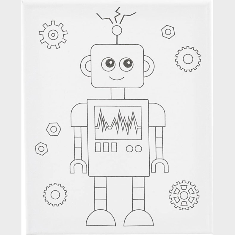 Malerlrred Med Print - Robot - D 1,6 Cm - Str. 24x30 Cm - 360 G - 1 Stk.